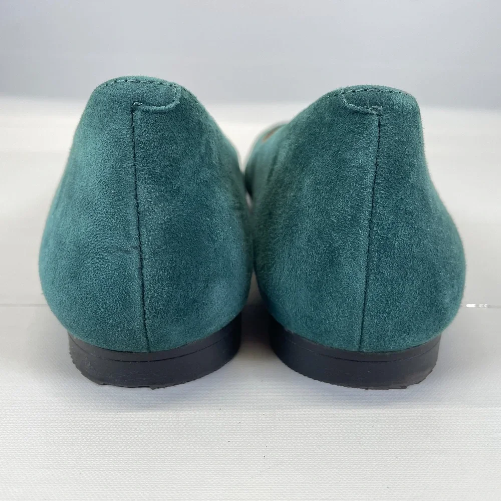 Vionic Posey Shoes Womens Size 8 Green Suede Slip On Pointed Toe Ballet Flats